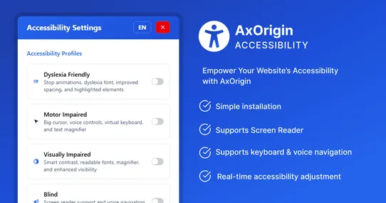 AxOrigin Accessibility Widget screenshot