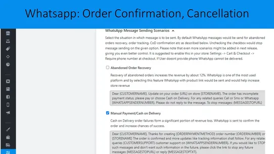Whatsapp Automated Notifications: Abandoned Cart, Order Info, Tracking screenshot
