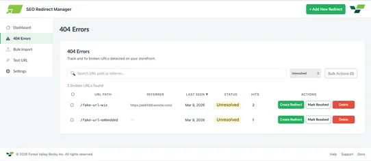 SEO Redirect Manager screenshot