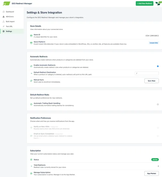 SEO Redirect Manager screenshot