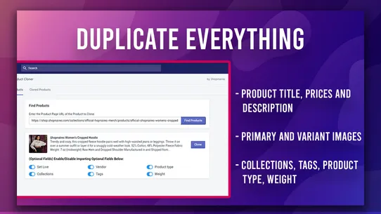 Product Cloner by Shopnaires screenshot