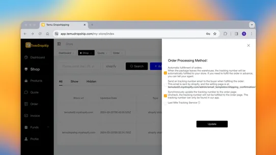 Temudropshipping screenshot