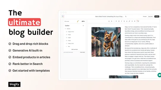 Blogity SEO &amp; AI Blog Builder screenshot