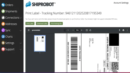 ShipRobot ‑ Shipping Labels screenshot