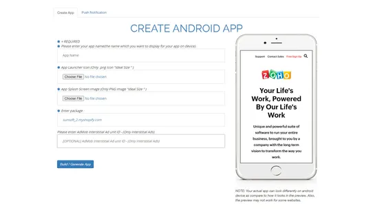 InstantAppy‑Mobile App Builder screenshot