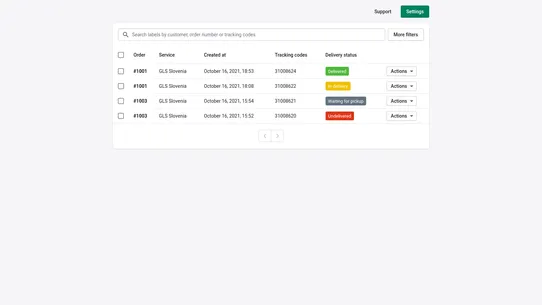 vticniki.si ‑ Shipping labels screenshot