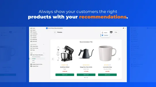 Wizy Product Recommendation screenshot