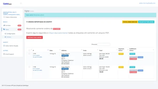 Correios ‑ SIGEP ‑ Etiquetas screenshot