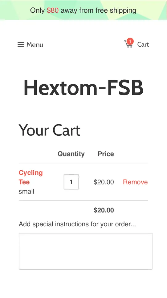 Hextom: Free Shipping Bar screenshot