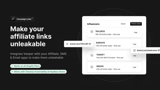 Veeper ‑ Stop Coupon Leaks screenshot