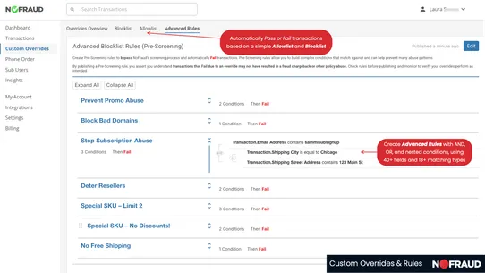 NoFraud Fraud Protection screenshot