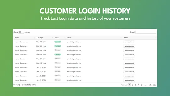 Tickr ‑ Customer Login History screenshot