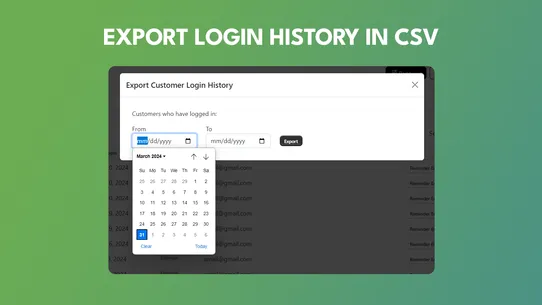 Tickr ‑ Customer Login History screenshot