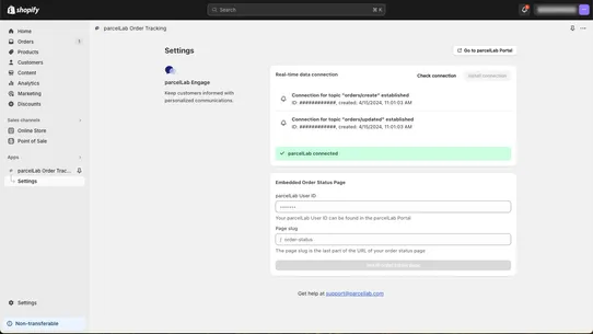 parcelLab Order Tracking screenshot