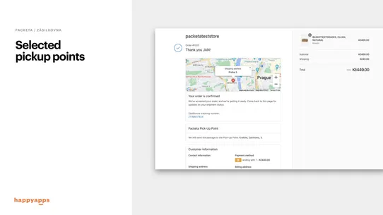 Packeta / Zásilkovna delivery screenshot