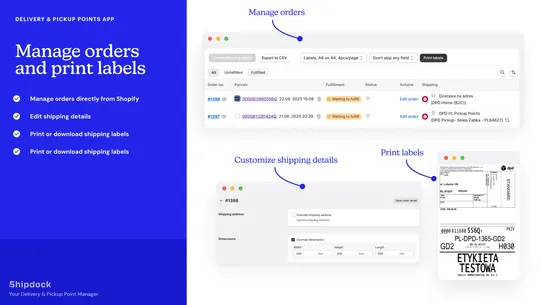 ShipD Delivery &amp; Pickup points screenshot