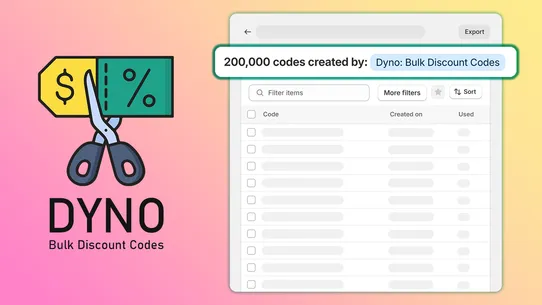 Dyno: Bulk Discount Codes screenshot