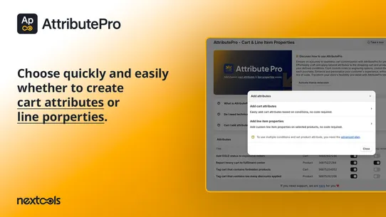 AttributePro Cart &amp; Line Props screenshot