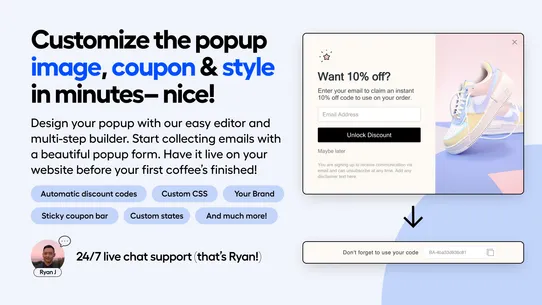 TYDAL Popups ‑ Email Pop ups screenshot