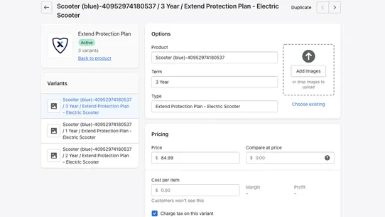 Extend Product Protection screenshot