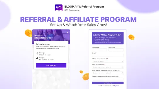 BLOOP Aff &amp; Referral Program screenshot