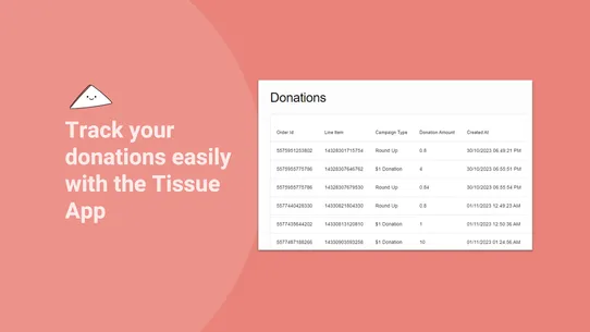 Tissue for Good Donation App screenshot