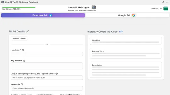 AdCraft.ai: ChatGPT FB Google screenshot