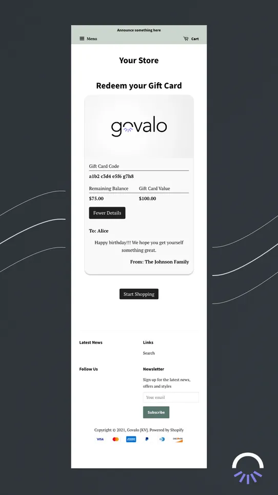 Govalo | Gift Card Suite screenshot