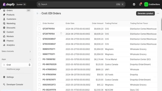 Crstl: No‑code EDI for Brands screenshot