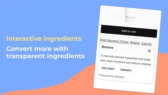 Clickable Ingredients: Seetext screenshot