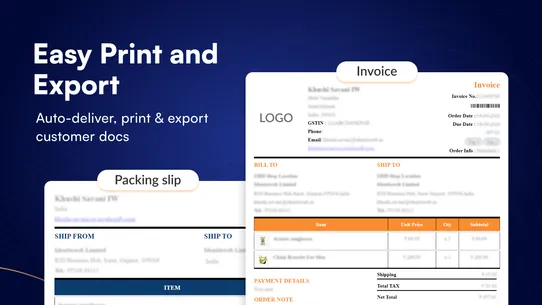 iWeb Order Printer PDF Invoice screenshot