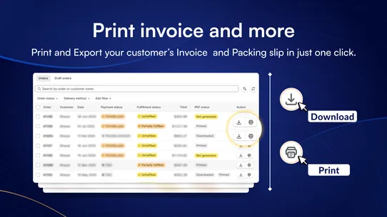 iWeb Order Printer PDF Invoice screenshot