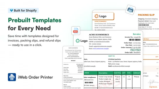 iWeb Order Printer PDF Invoice screenshot
