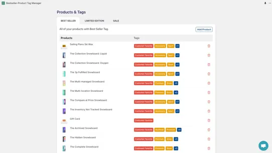 BestSeller‑Product Tag Manager screenshot