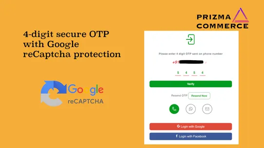 Prizma OTP Login with WhatsApp screenshot