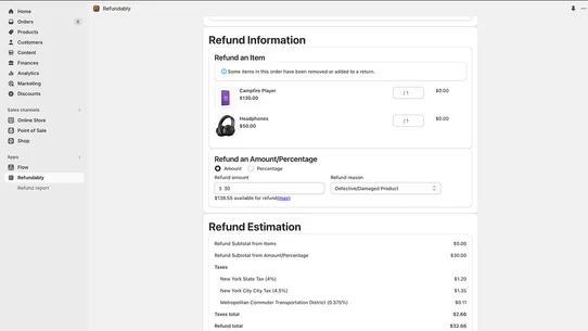 Refundably Sales Tax Refunds screenshot