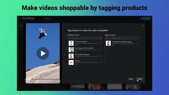 Shoppable Video Reels Stories screenshot