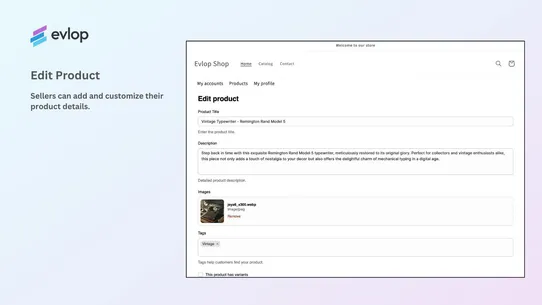 Evlop ‑ Marketplace screenshot