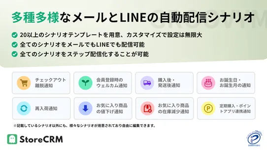 StoreCRM | LINE連携 | メール＋LINE配信 screenshot