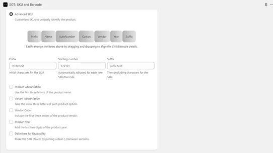 Easy SKU and Barcode Generator screenshot