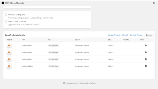 Easy SKU and Barcode Generator screenshot