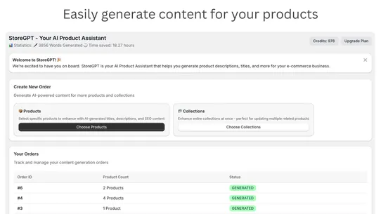 StoreGPT AI description writer screenshot