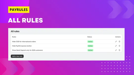 PayRules: Hide Payment Methods screenshot