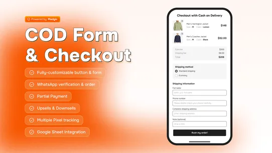 Madgic Order COD Form &amp; Upsell screenshot