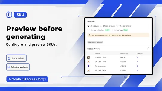 F: SKU Code Generator screenshot