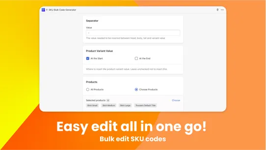 F: SKU Code Generator screenshot