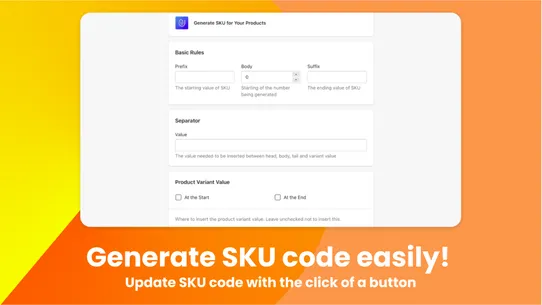 F: SKU Code Generator screenshot