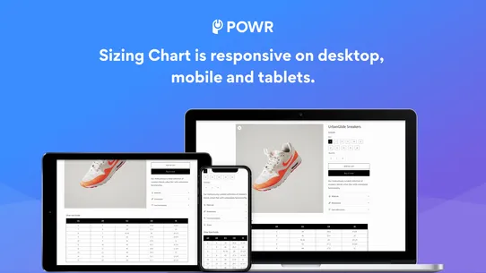 POWR: Size Chart Size Guide screenshot