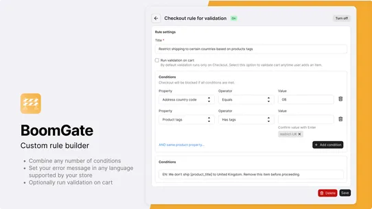 BoomGate: Checkout Validation screenshot