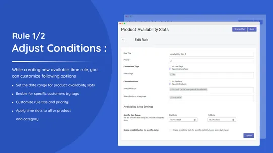 PAS Product Availability Slots screenshot